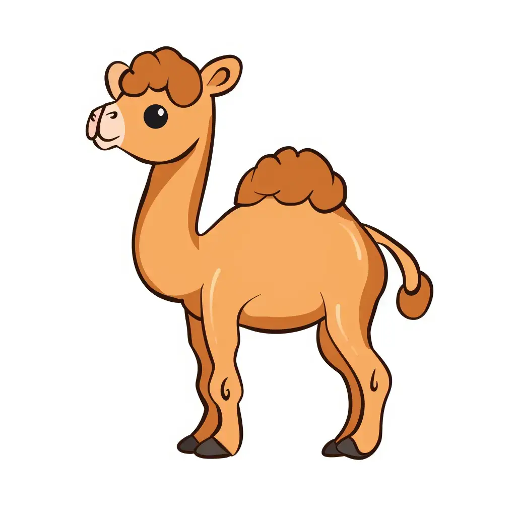camel vector logo sticker cute line cartoon