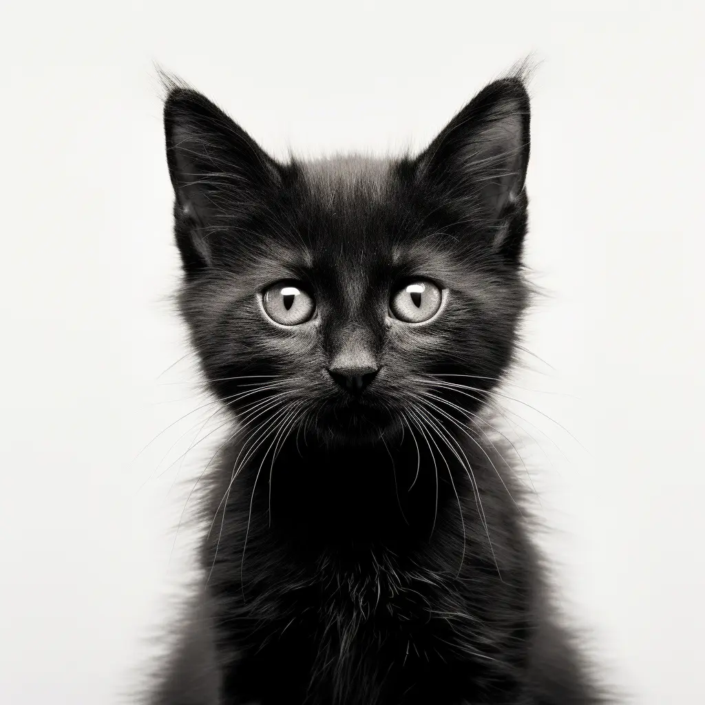 cat baby black white photography face head silhouette front