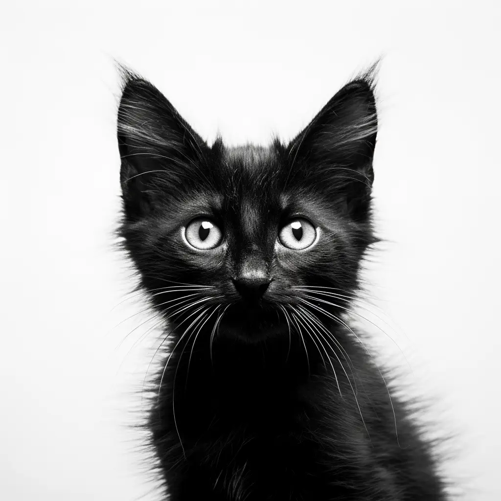 cat baby black white photography head face silhouette front