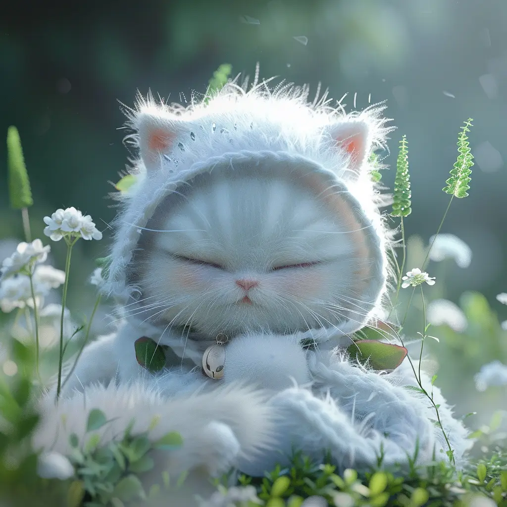 cat baby sleep cartoon cute 3D animation