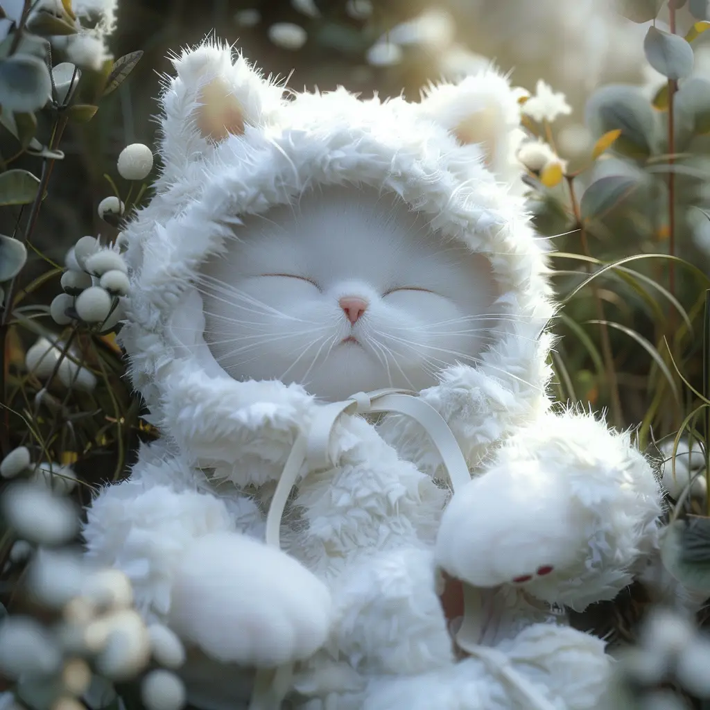 cat baby sleep cute cartoon 3D animation