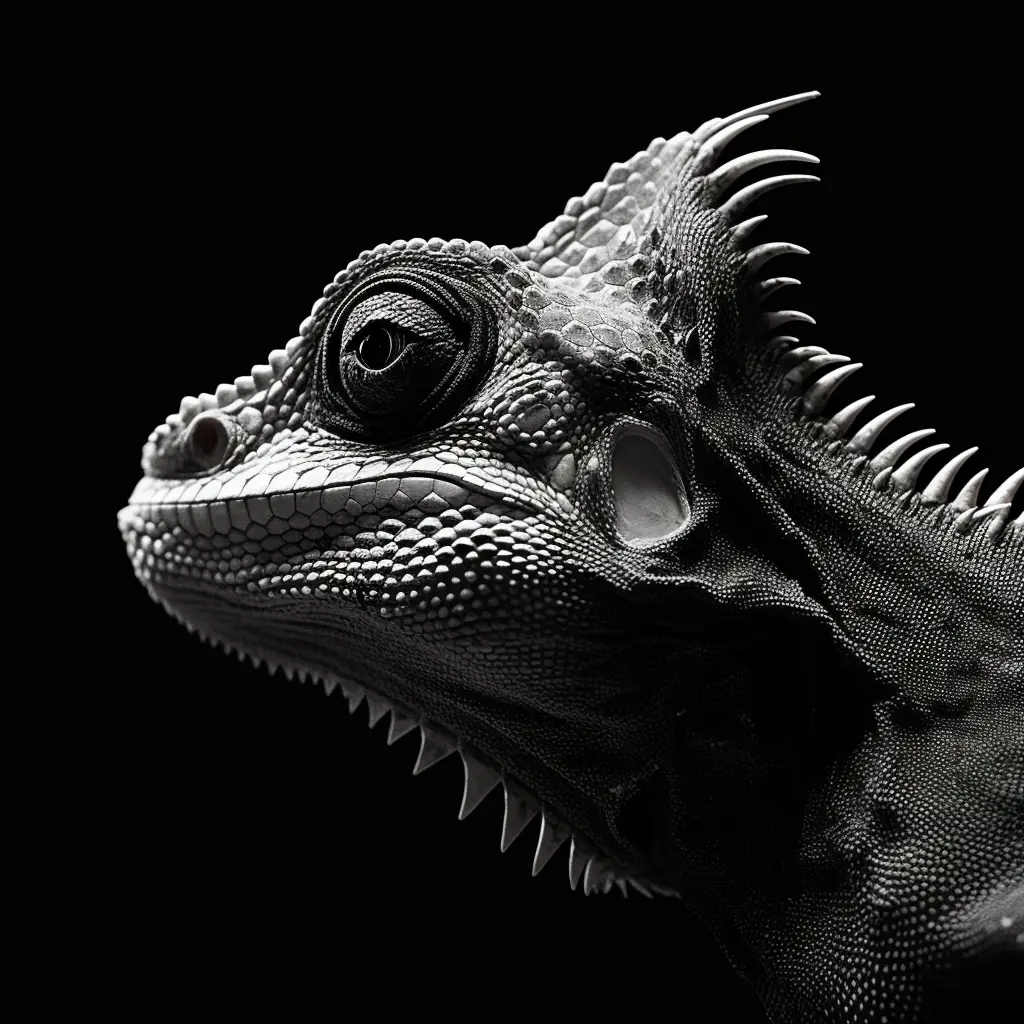 chameleon side black head face silhouette photography