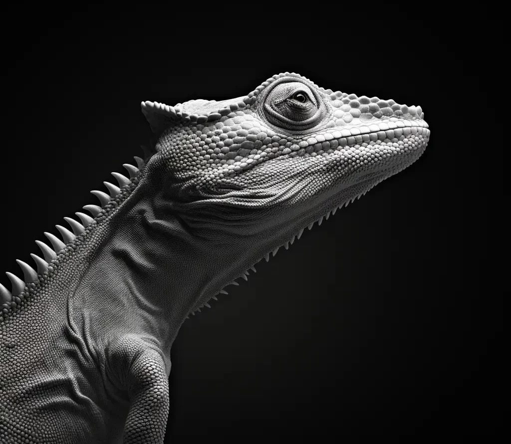 chameleon side photography black face head silhouette