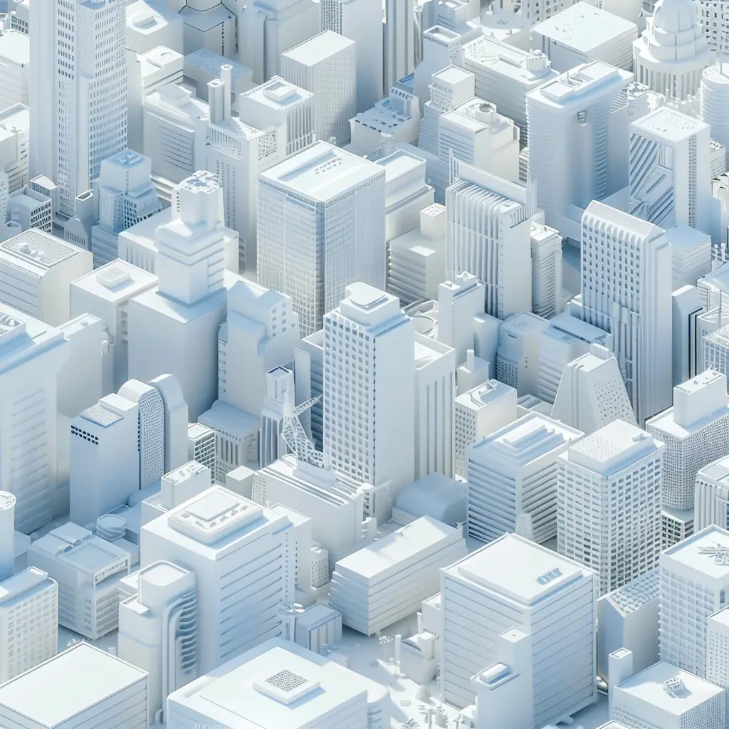 city building technology white scene 3D model