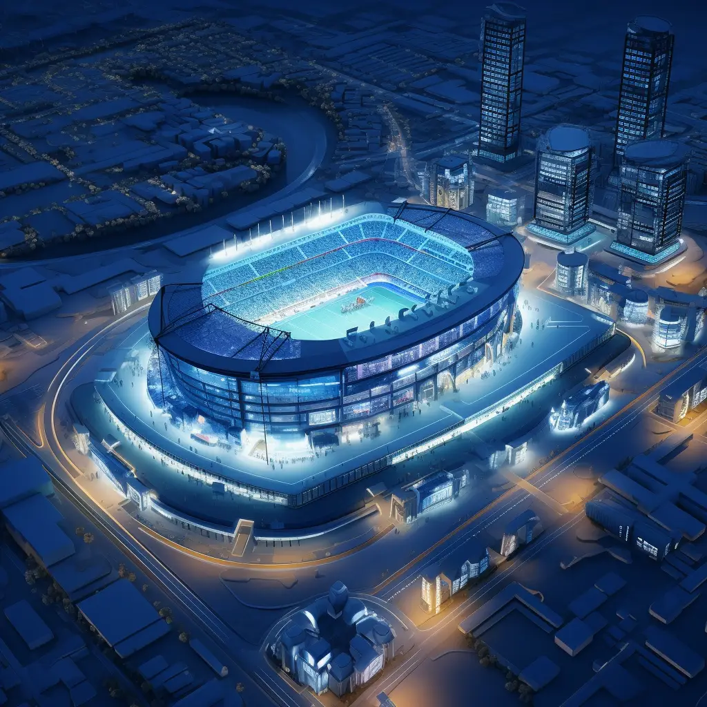 city stadium blue scene 3D model