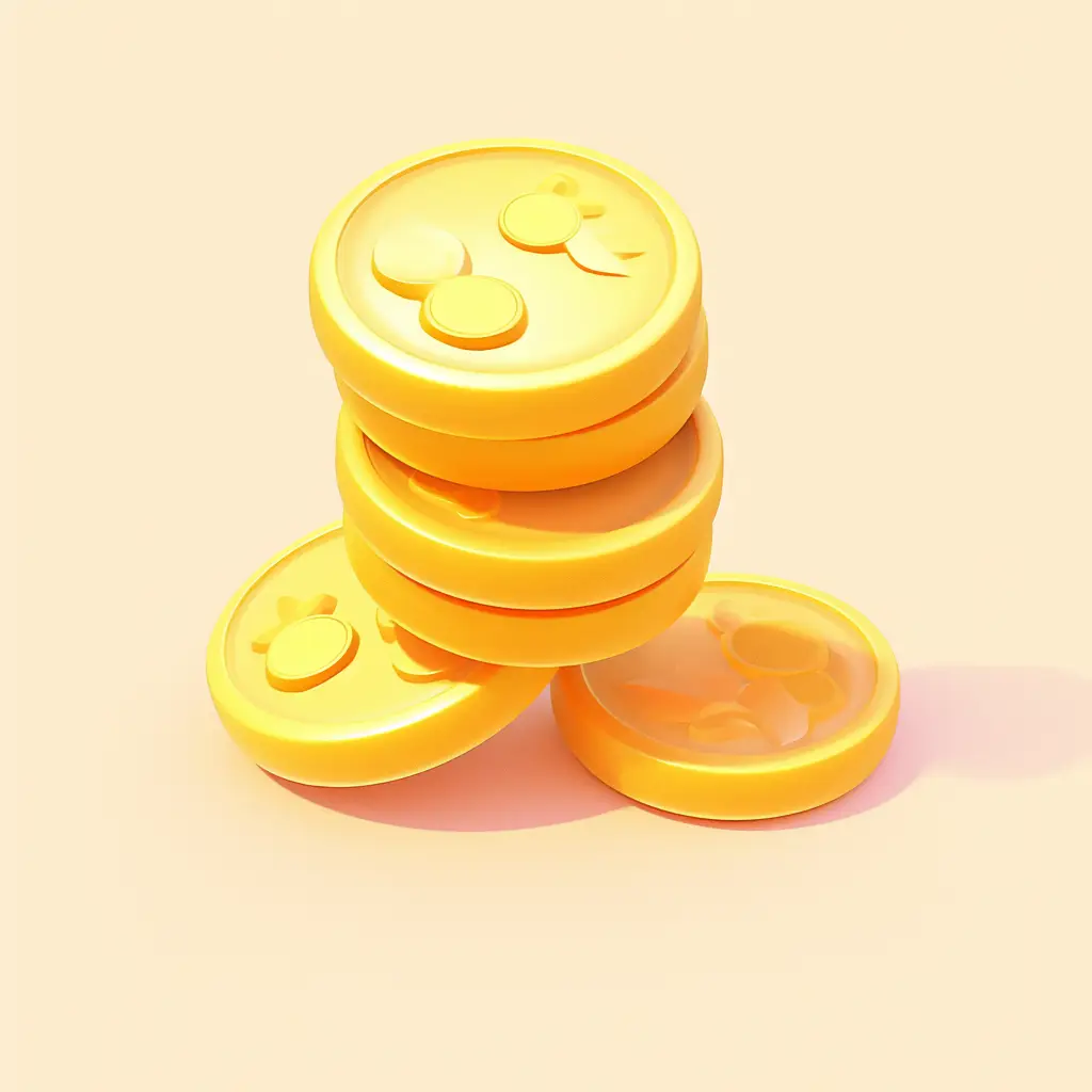 coin icon 3D game gold golden UI