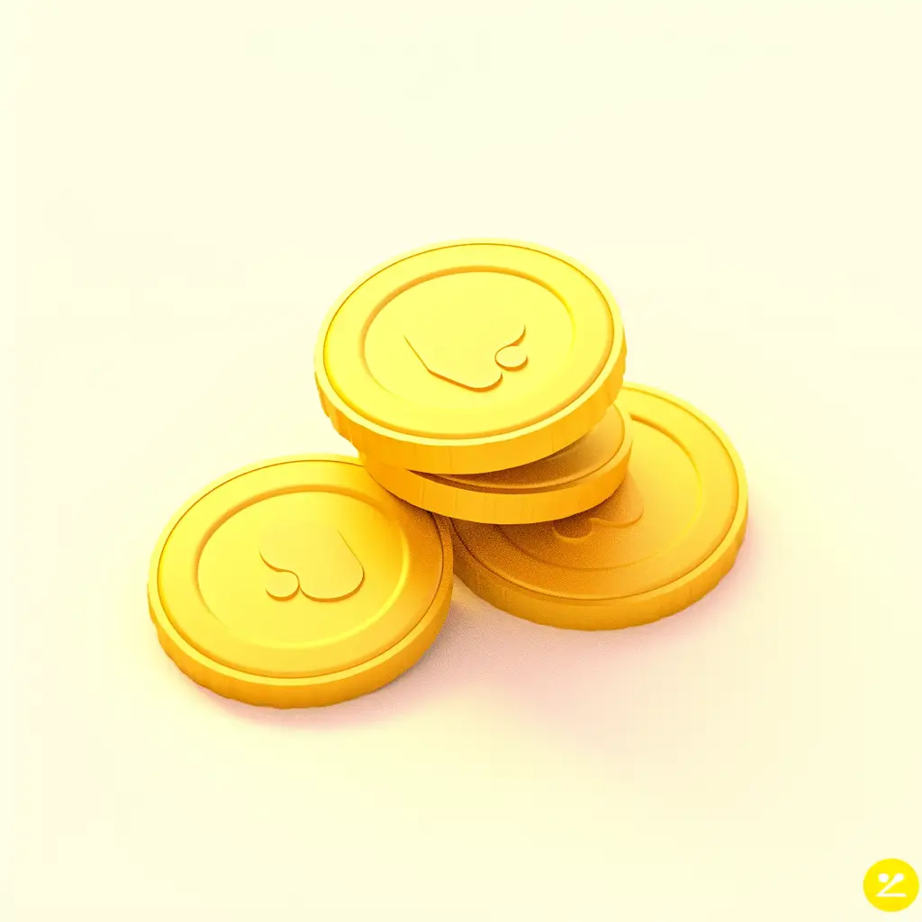 coin icon 3D game golden gold UI