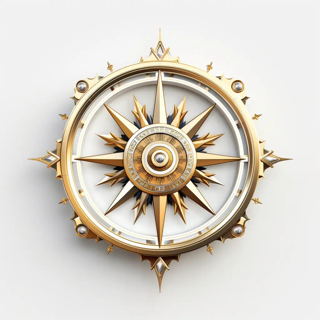compass 3D material golden art gold UI game icon