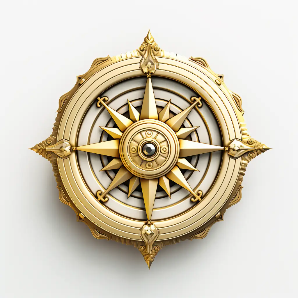 compass 3D material golden gold art UI game icon