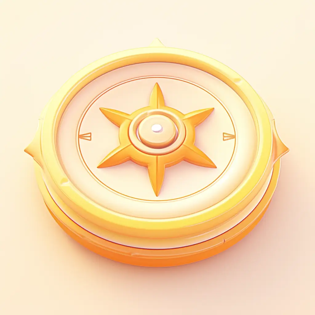 compass icon 3D game golden gold UI