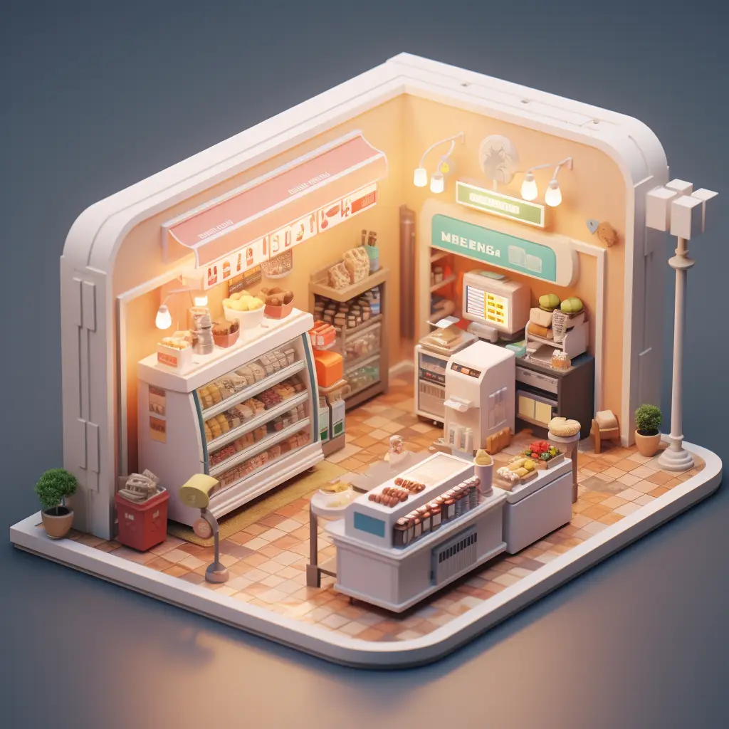 convenience-store 7-11 CVS 3D C4D model scene space