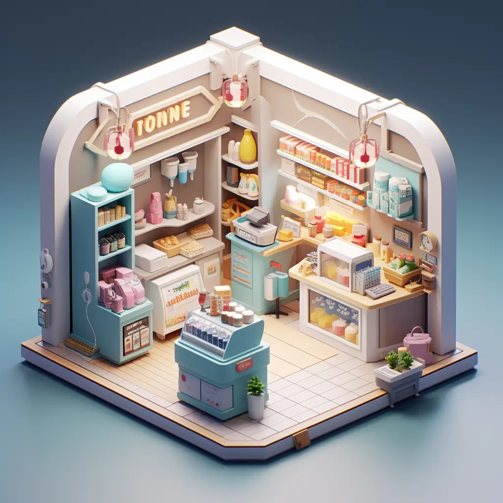 convenience-store 7-11 CVS 3D C4D model space scene