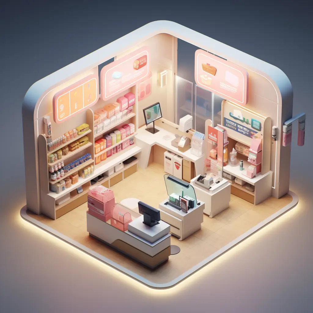 convenience-store 7-11 CVS C4D 3D model space scene
