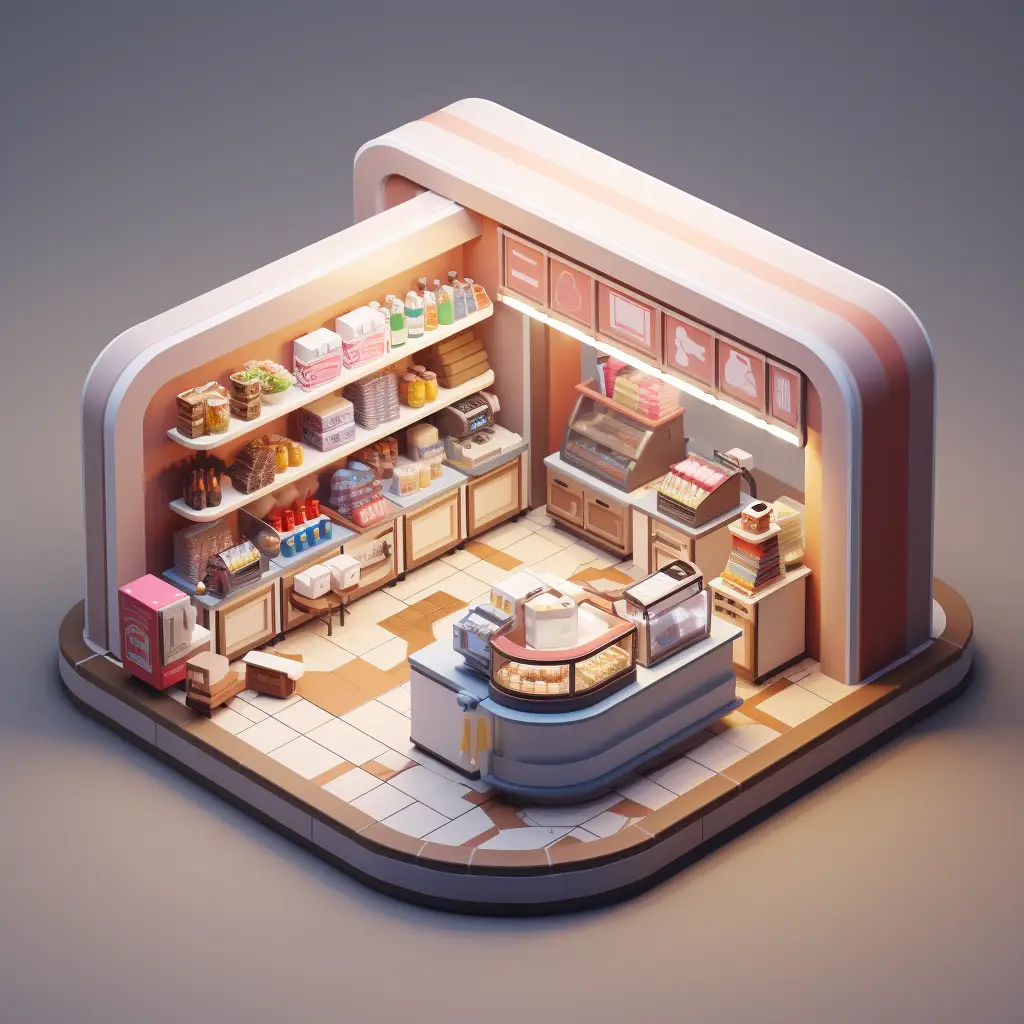 convenience-store CVS 7-11 3D C4D model space scene