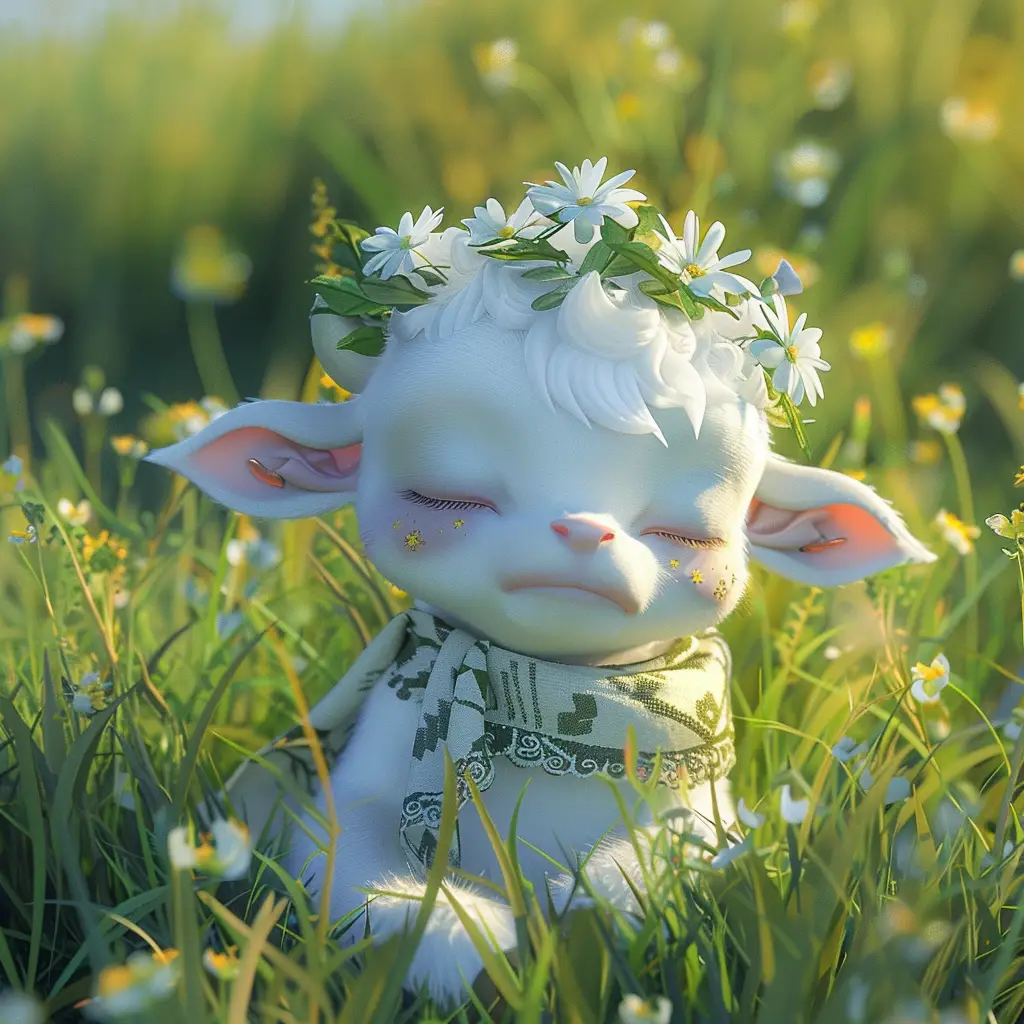 cow baby cute sleep cartoon animation 3D