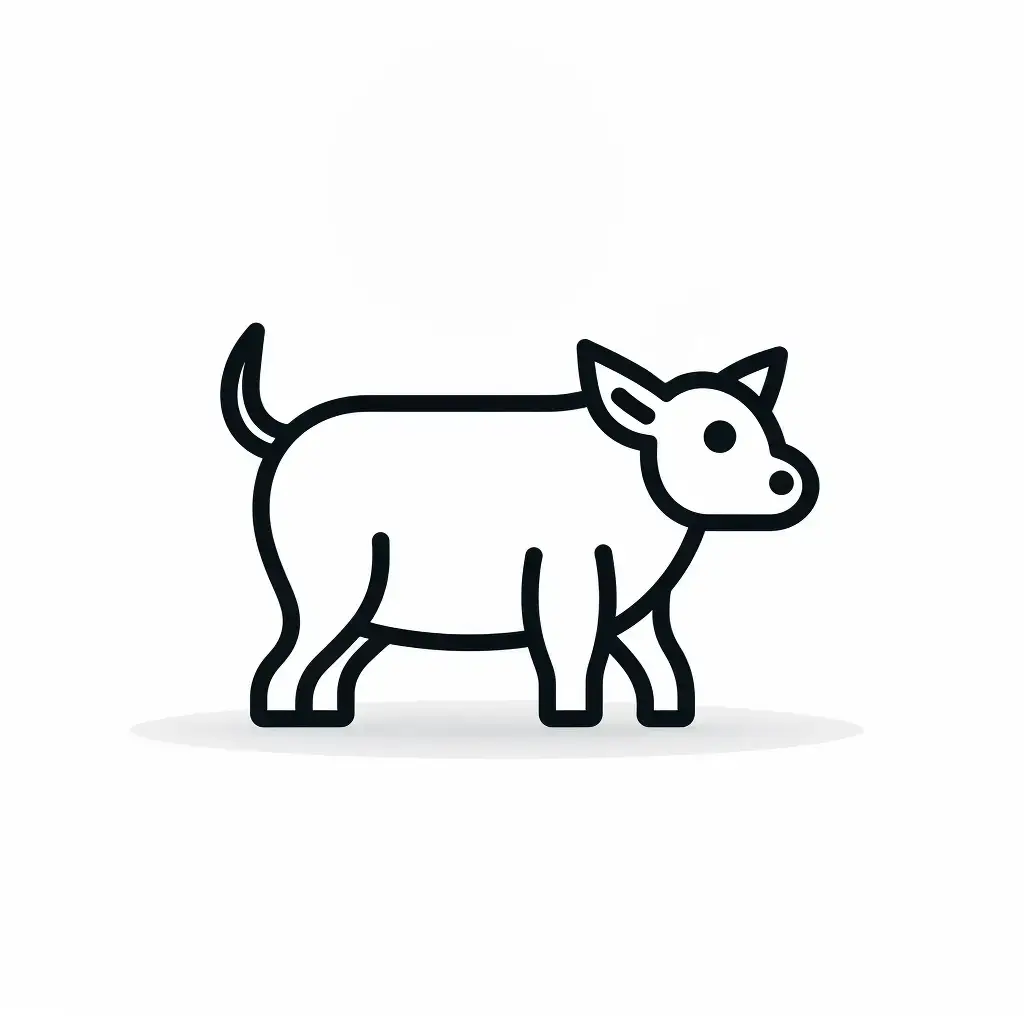 cow bull side lateral icon thick line cartoon vector logo