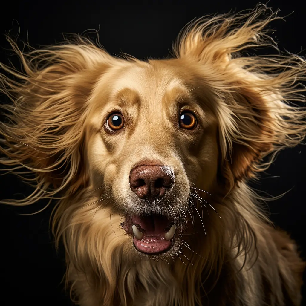 dog Golden Retriever crazy fur photography portrait mania hair