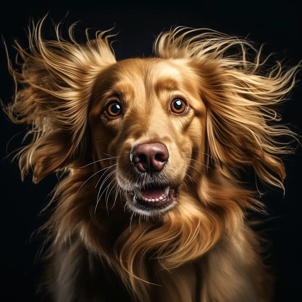 dog Golden Retriever crazy fur portrait mania hair photography