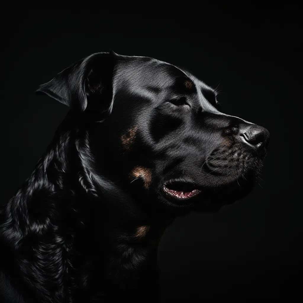 dog Rottweiler side black head face silhouette photography