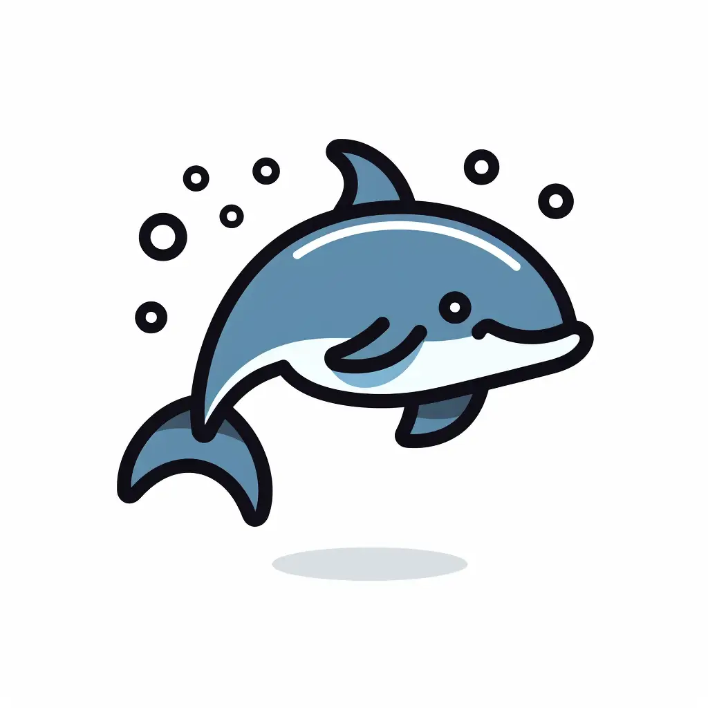 dolphin thick line logo vector icon cartoon