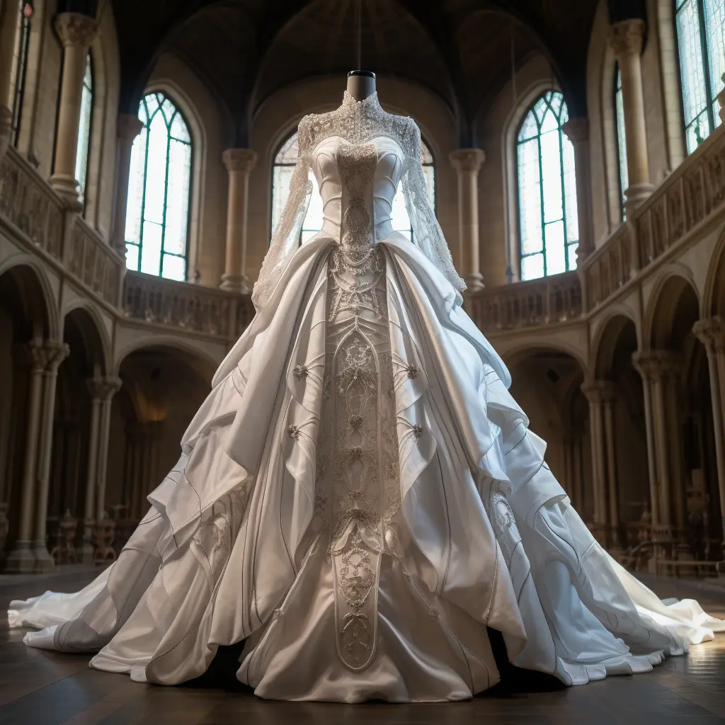 dress wedding regal noble costume designing white