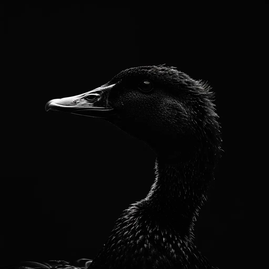 duck black white light face head mysterious silhouette photography