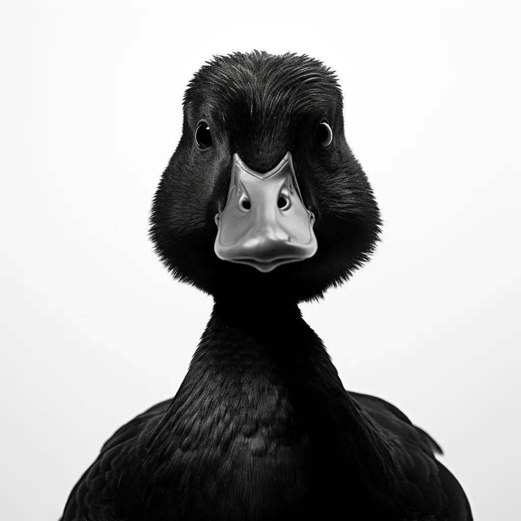 duck black white photography head face front silhouette