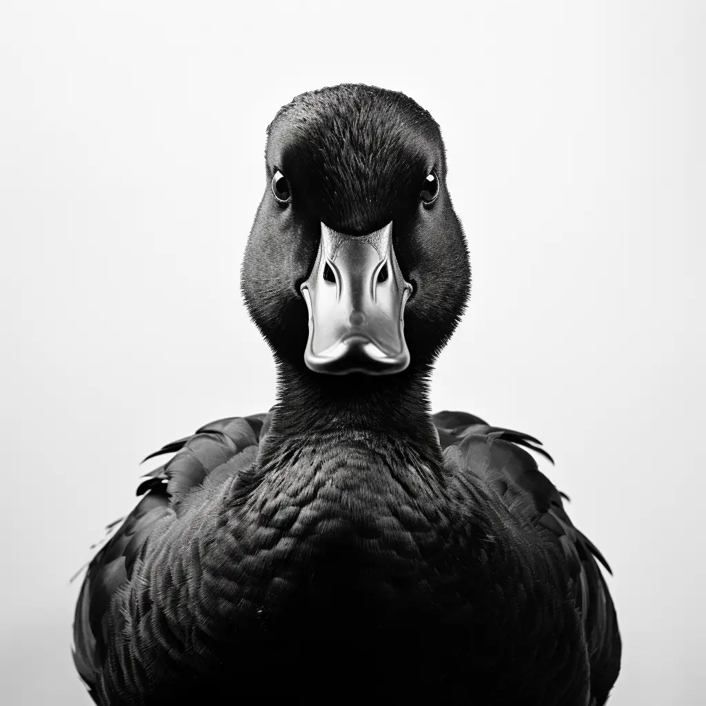 duck black white photography head face silhouette front