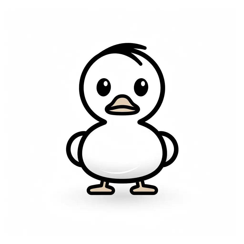 duck thick line vector logo icon cartoon