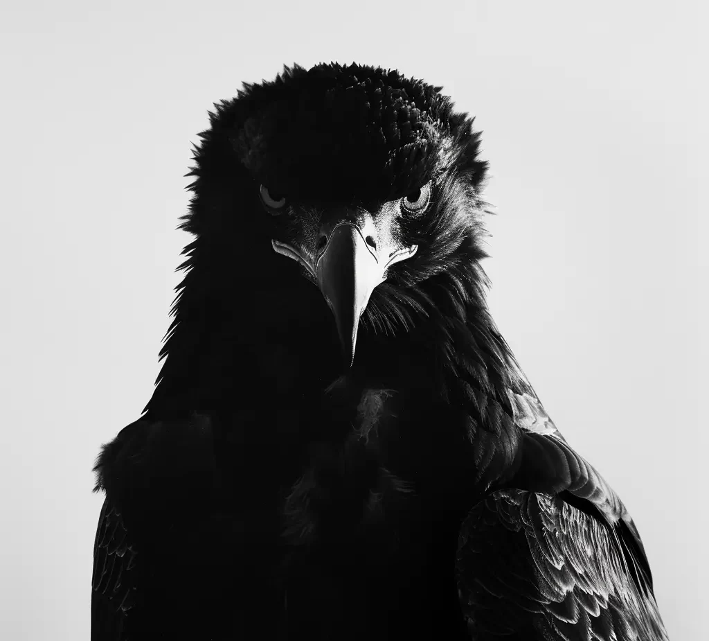 eagle light black white face head silhouette photography