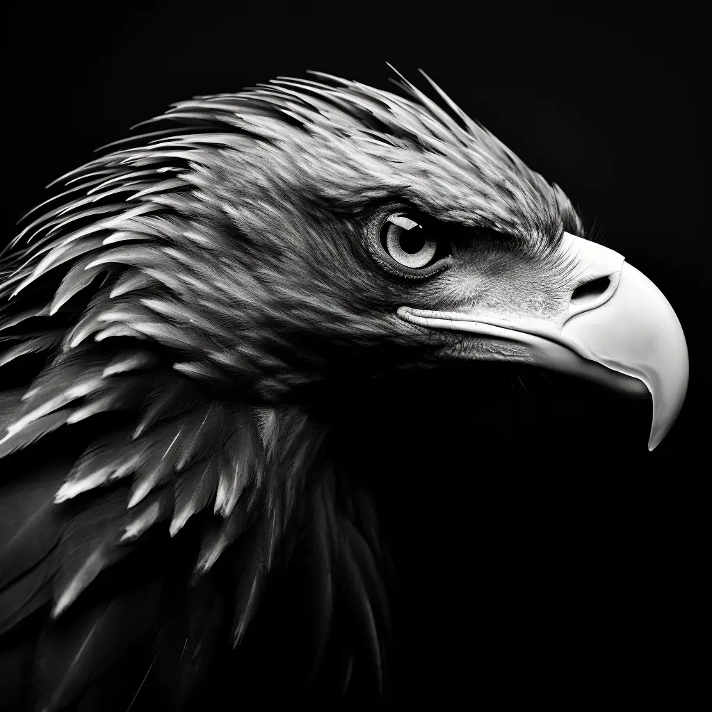 eagle side photography black face head silhouette