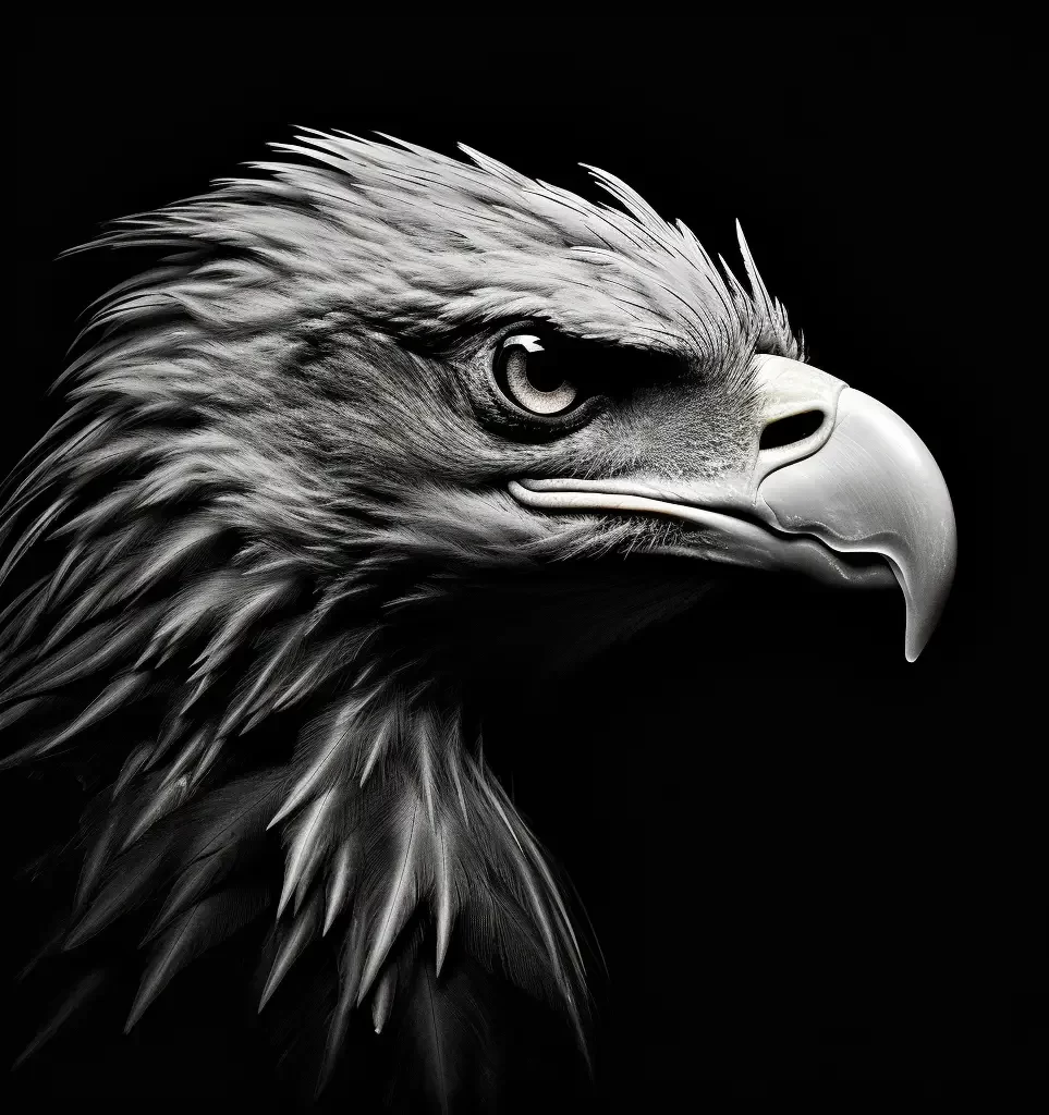 eagle side photography black head face silhouette