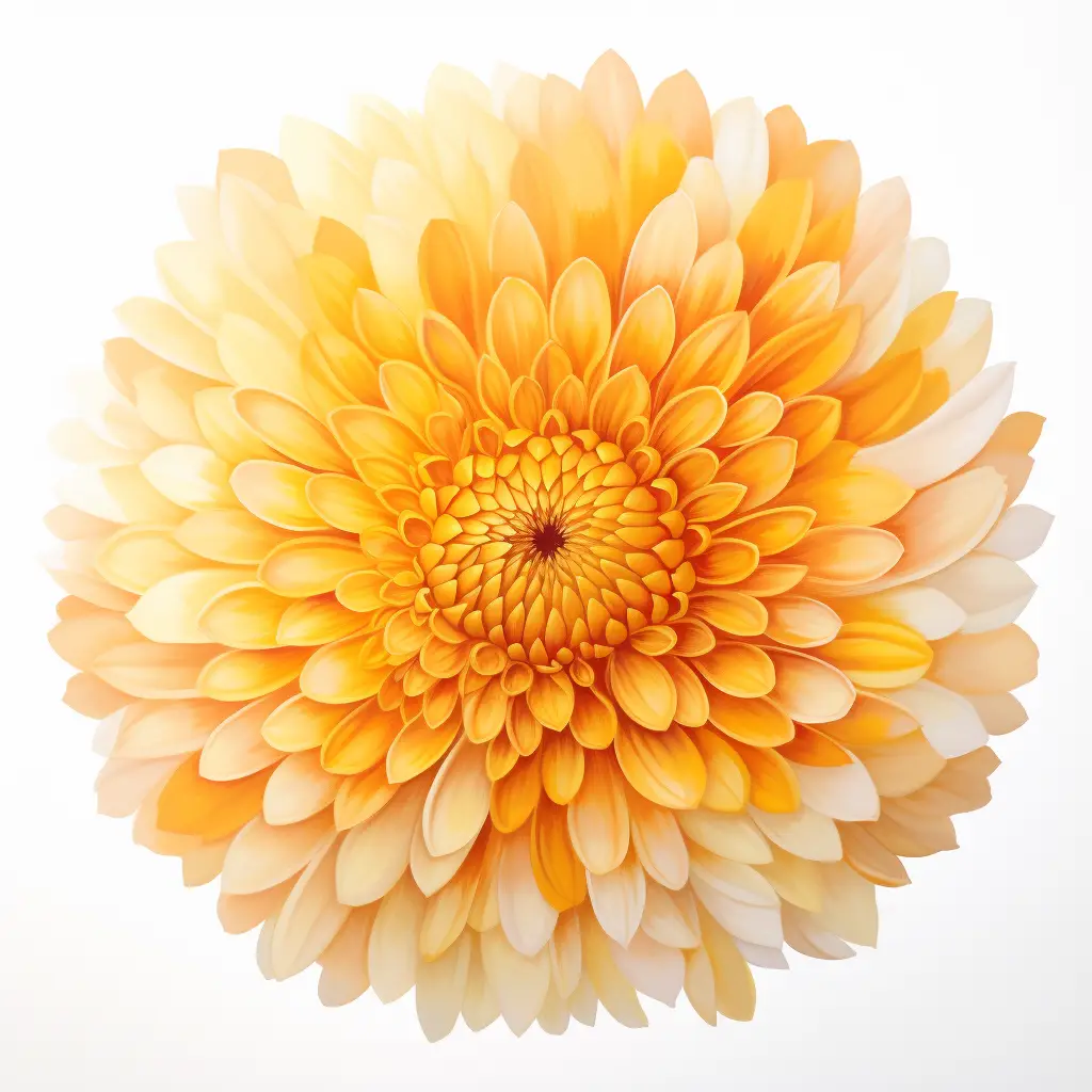 flower chrysanthemum petal yellow round circle illustration