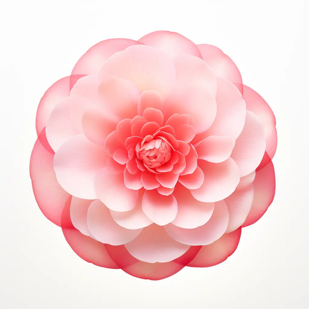 flower red petal camellia circle round illustration