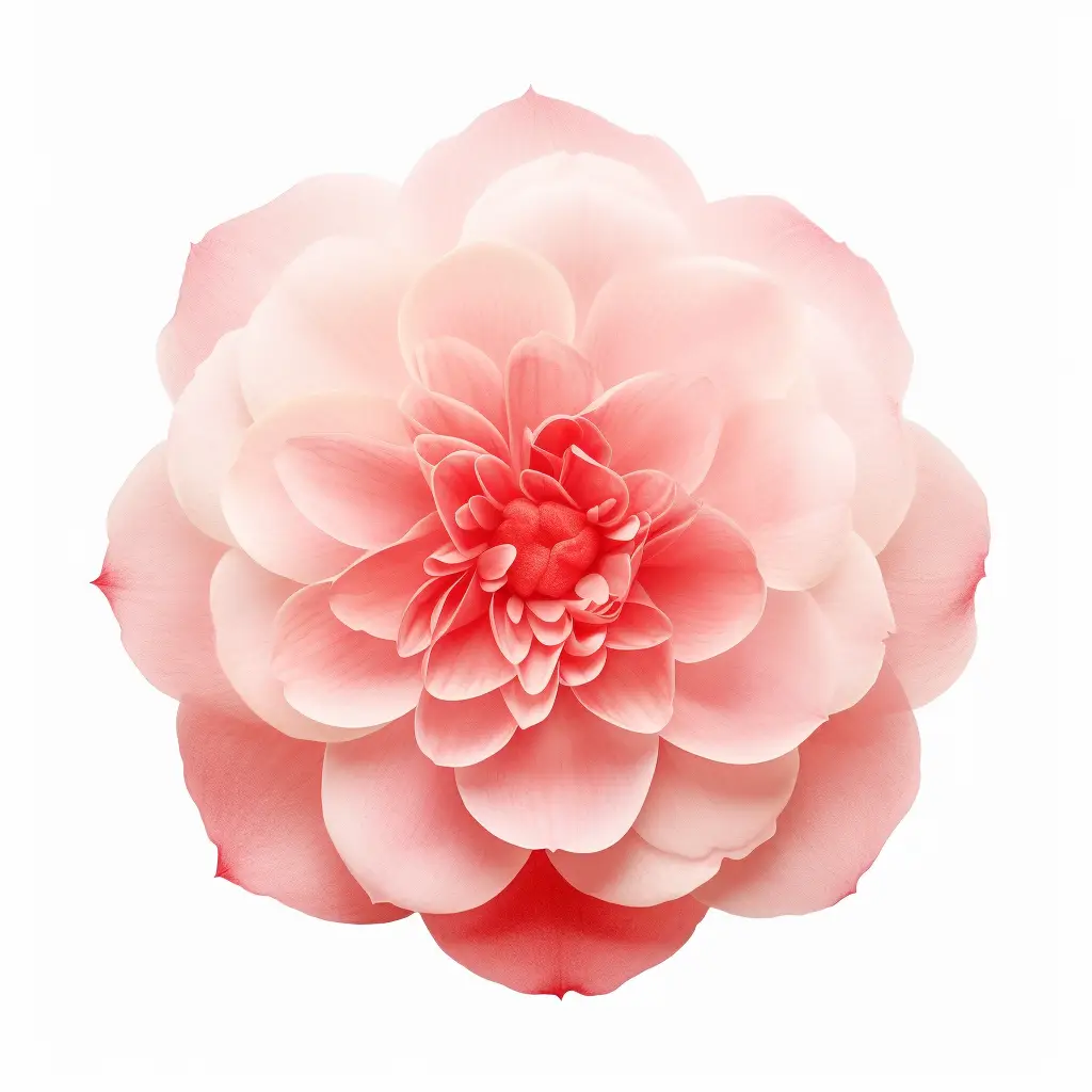 flower red petal camellia round circle illustration