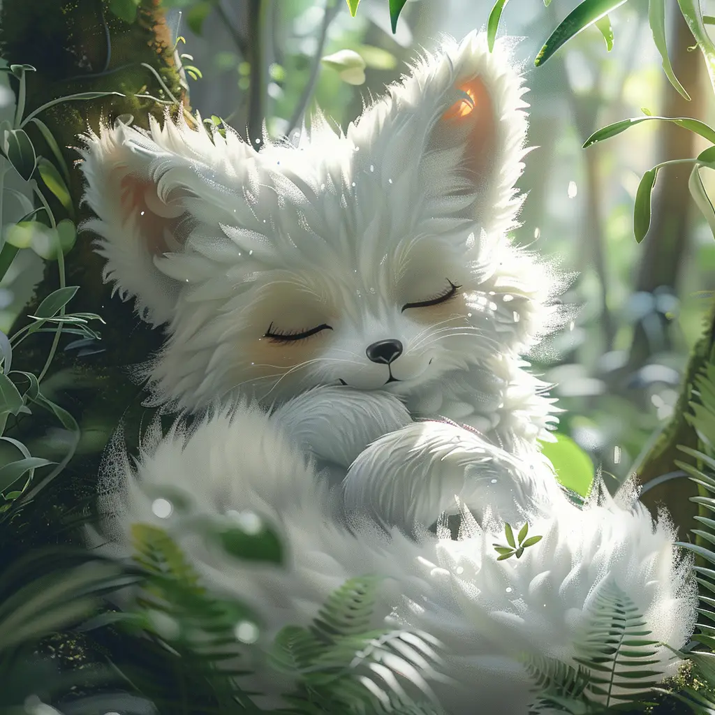 fox baby sleep cute cartoon animation 3D