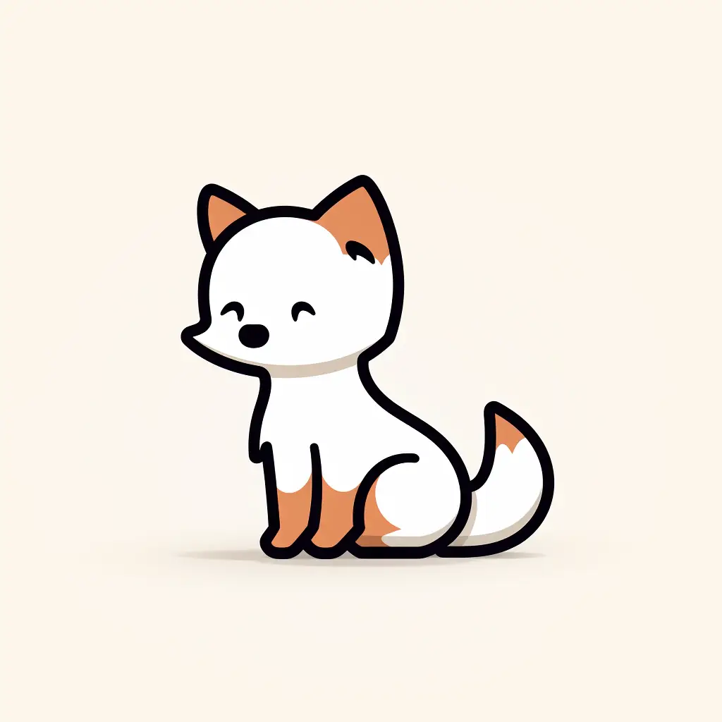 fox thick line vector icon logo cartoon