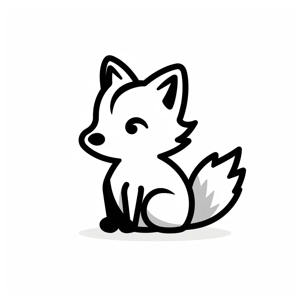fox thick line vector logo icon cartoon