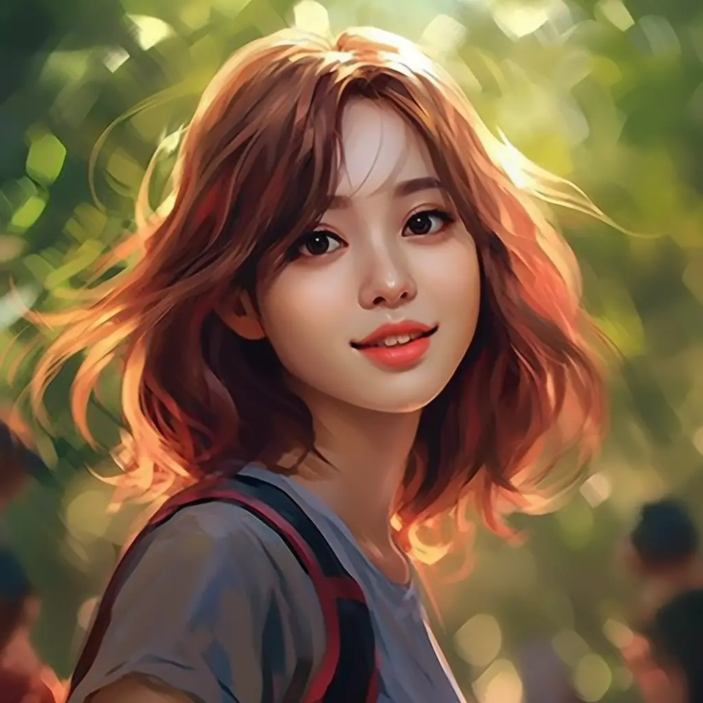girl cartoon illustration face portrait painting