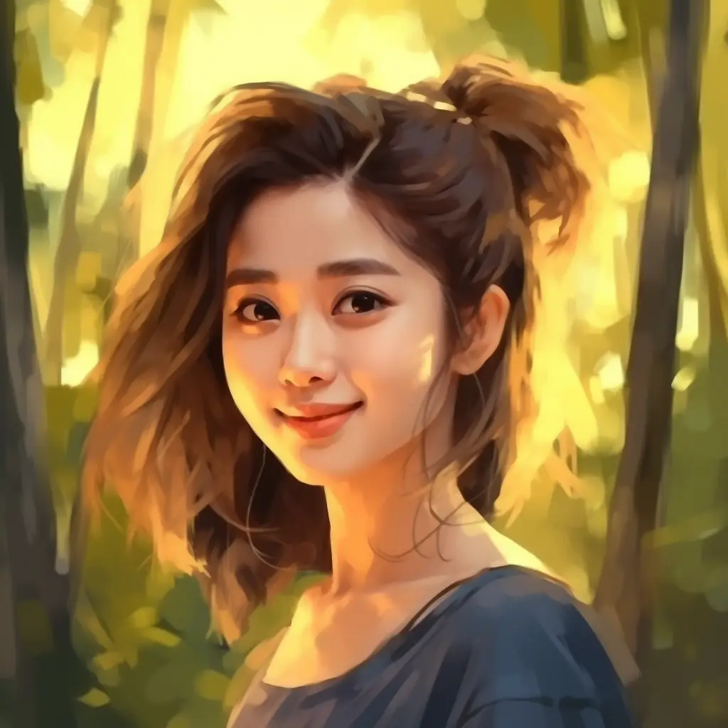 girl cartoon illustration painting portrait face