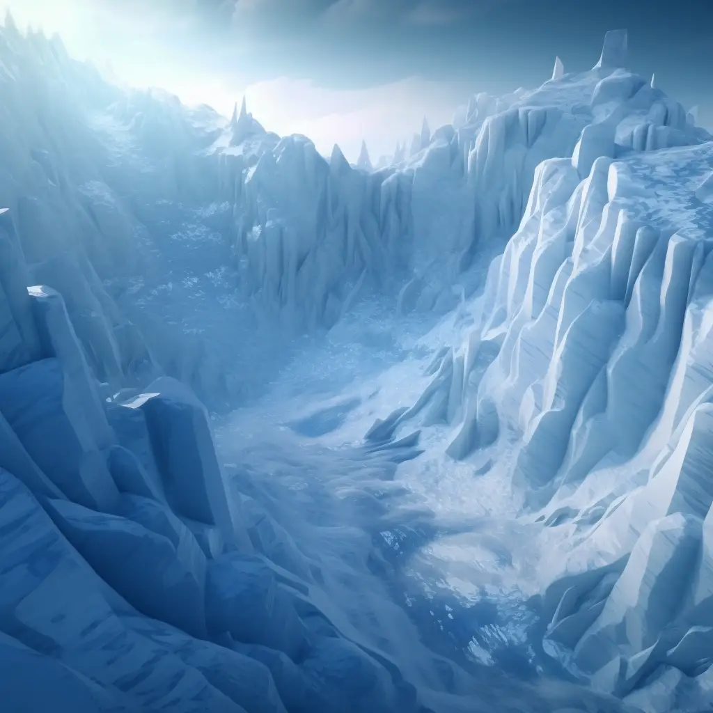 glacier mountain range blue scene 3D model