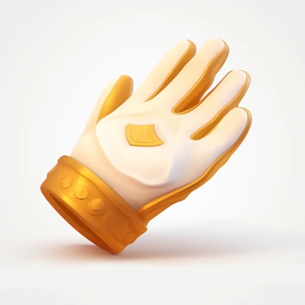 glove icon 3D game UI golden gold