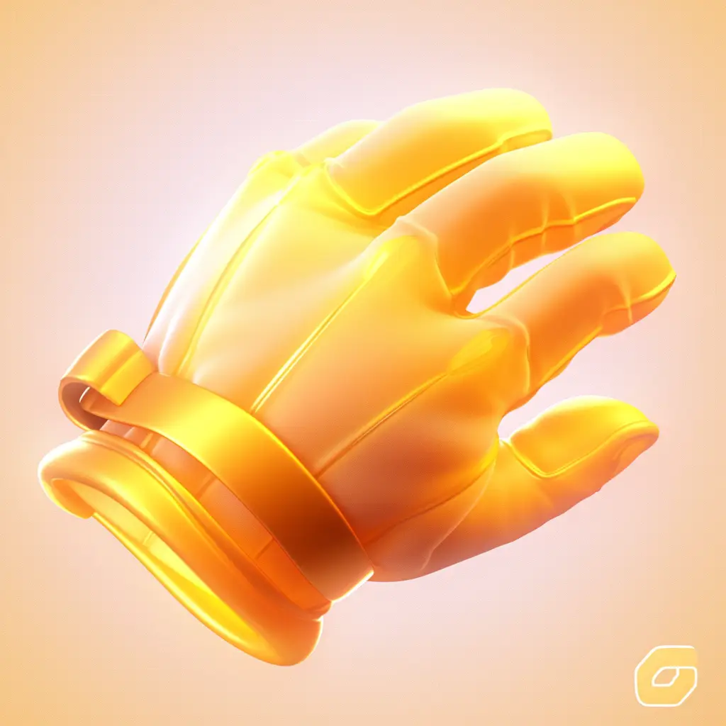 glove icon 3D game gold golden UI