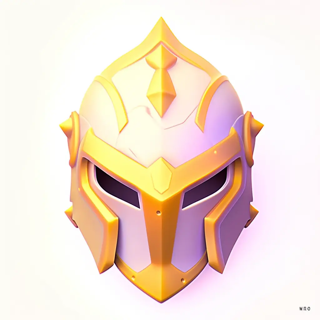 helmet mask icon 3D game gold golden UI