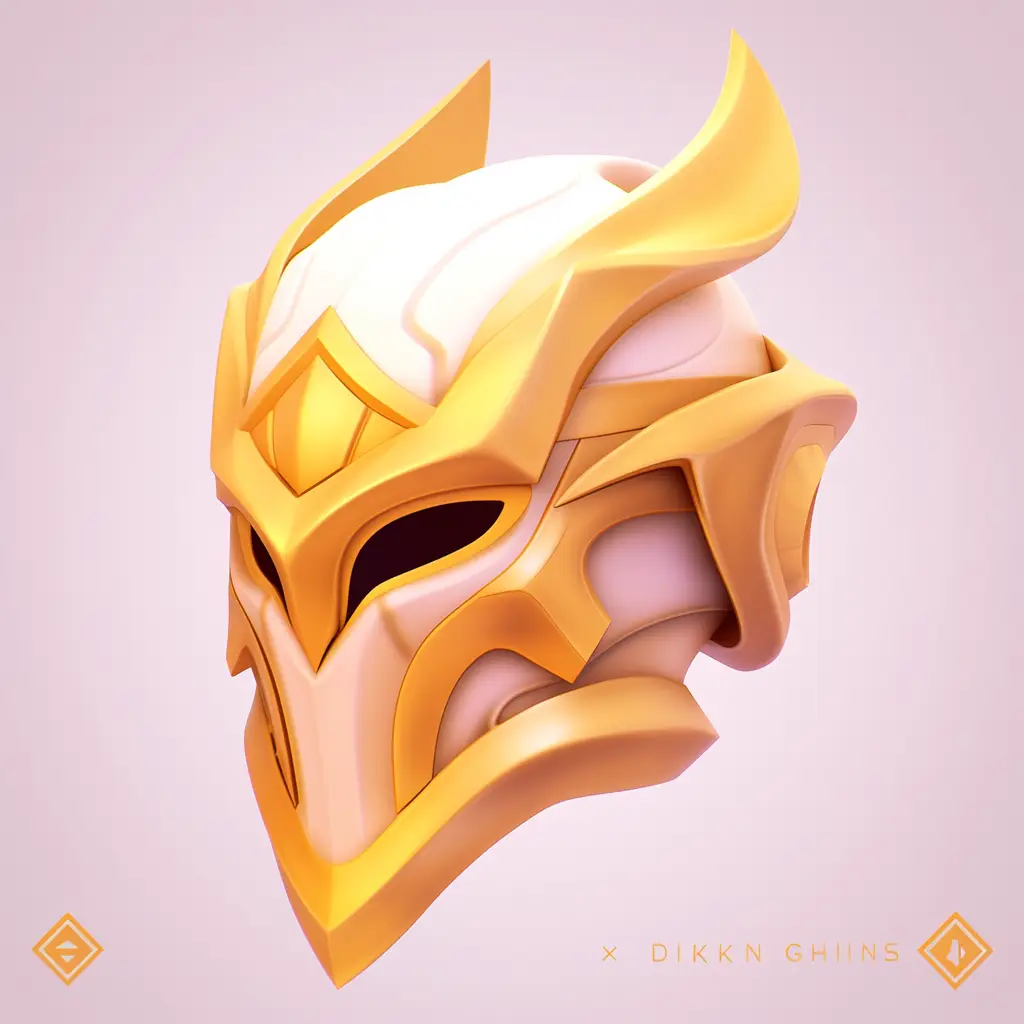 helmet mask icon 3D game golden gold UI