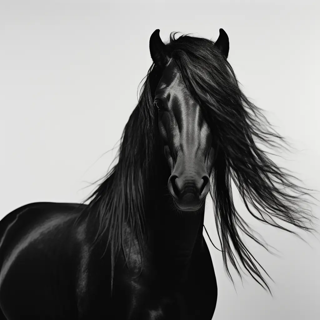 horse black white photography face head silhouette front