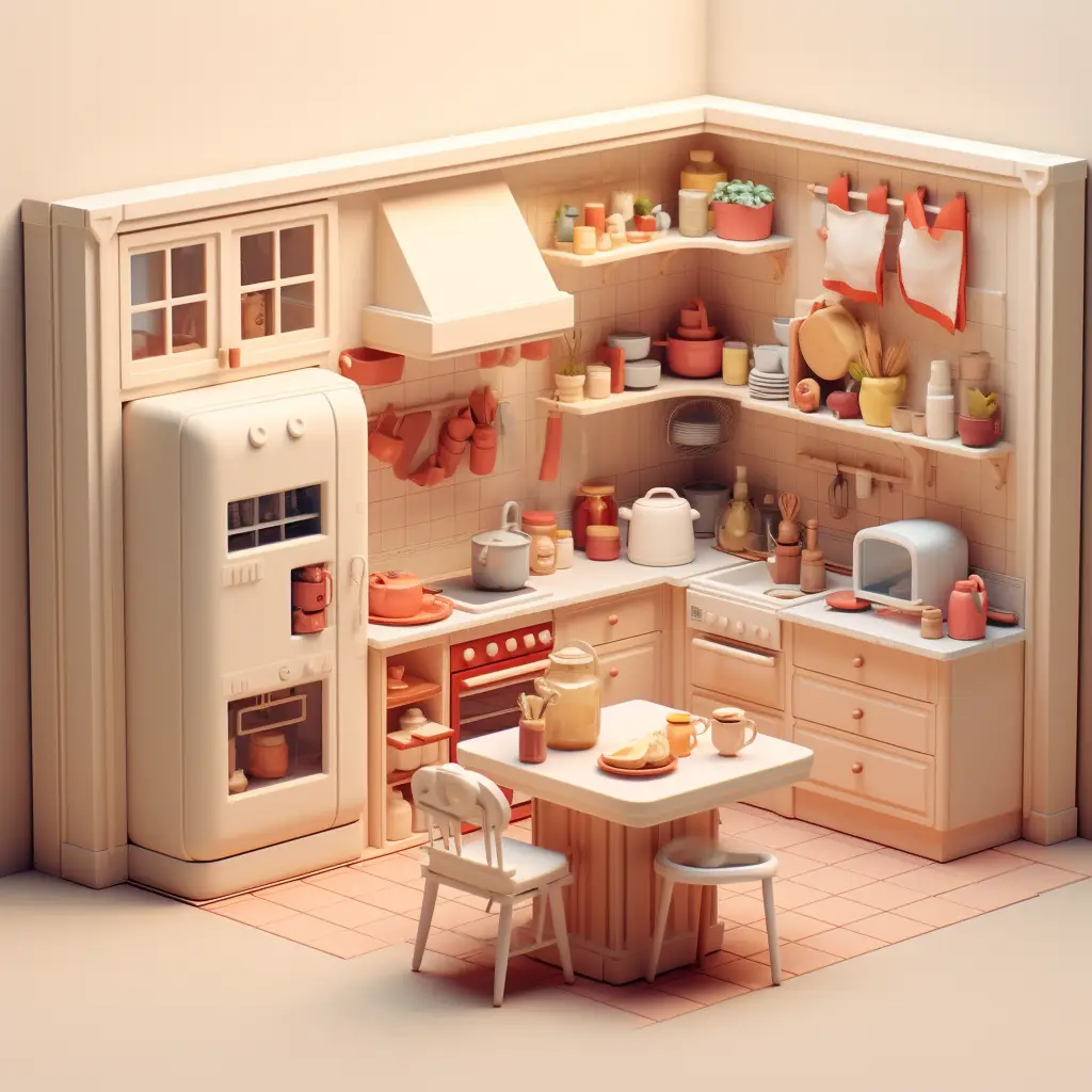 kitchen 3D C4D model space scene