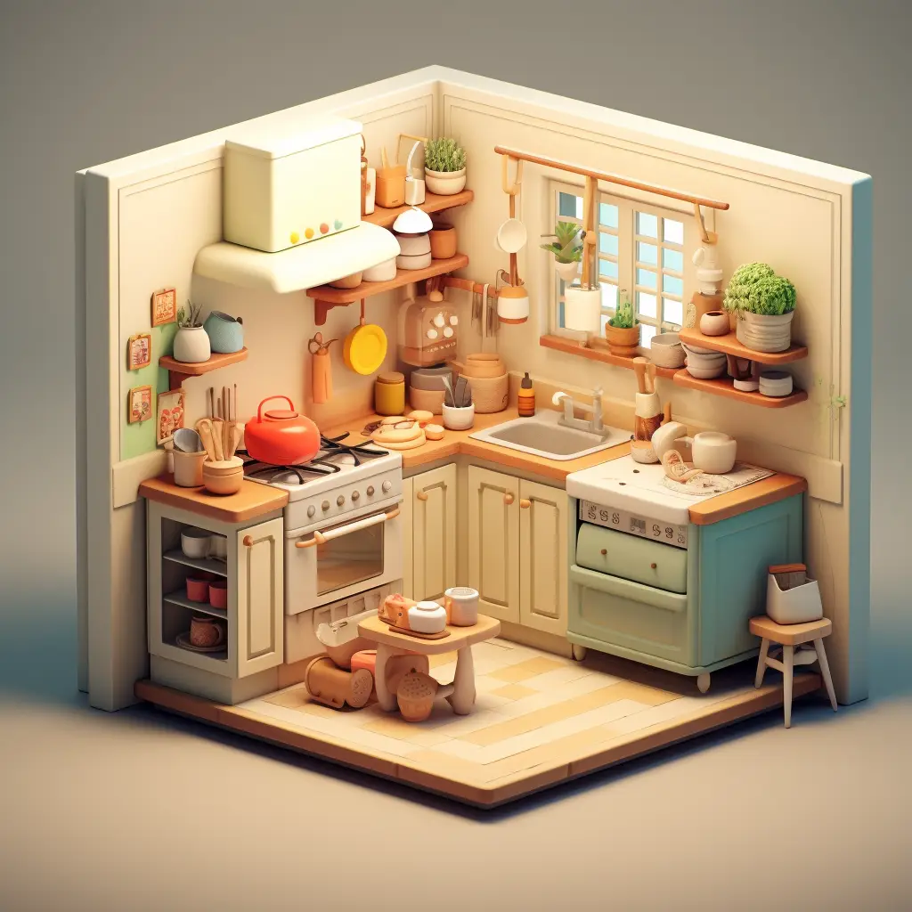 kitchen 3D C4D space model scene