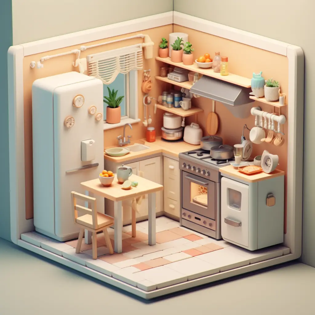 kitchen C4D 3D space model scene
