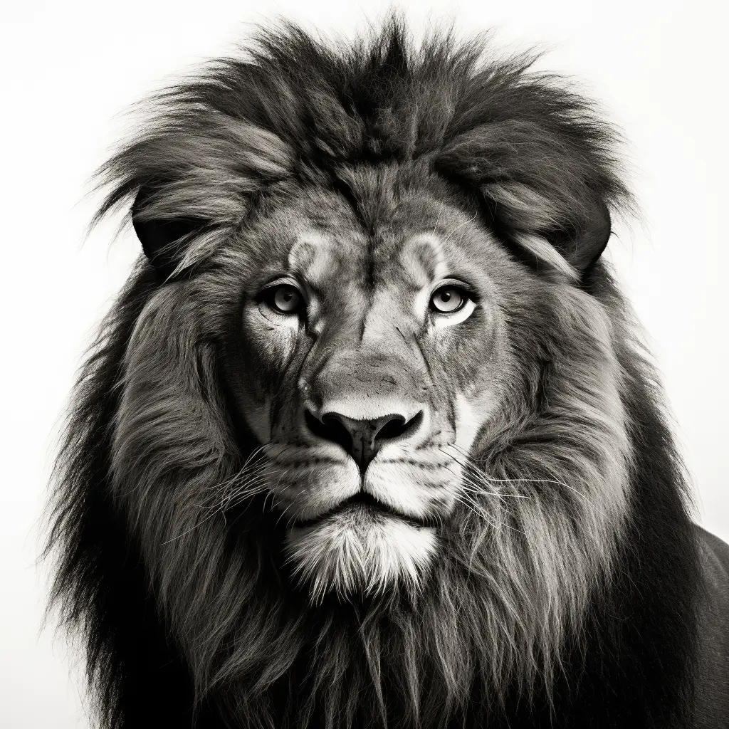 lion black white photography face head silhouette front